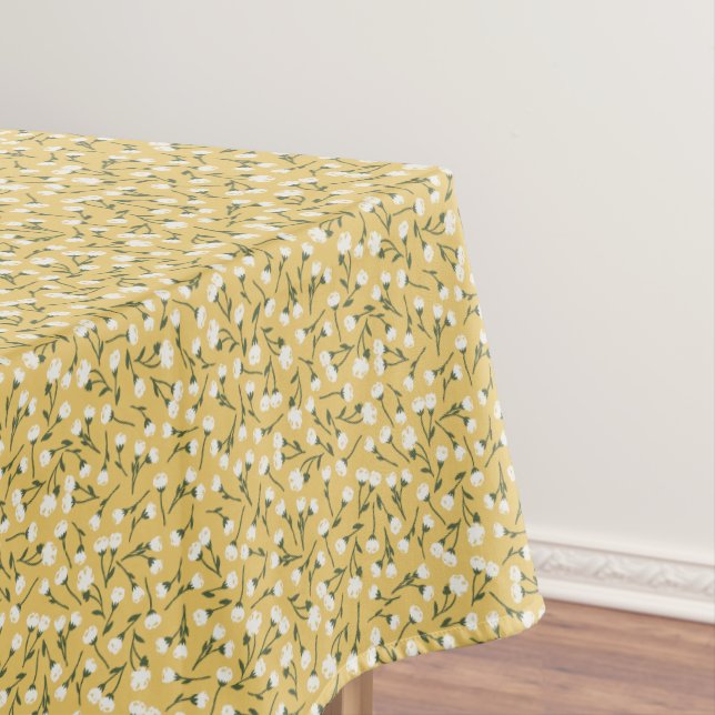 Kleine Wiese Ditsy Blumenmuster - Senfcreme Tischdecke (Beispiel)