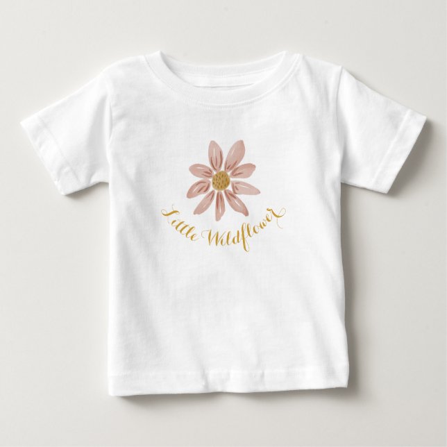 Kleine Wildblume 1. Geburtstag Baby T-shirt (Vorderseite)