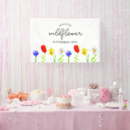 Kleine Wildblume 1. Geburtstag Banner