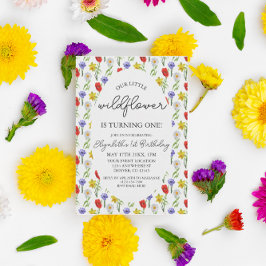 Kleine Wildblume 1. Geburtstag Einladung