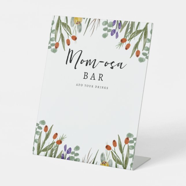 Kleine Wildblume auf dem Weg Herbst Mama-osa-Bar Sockelschild (Vorderseite)