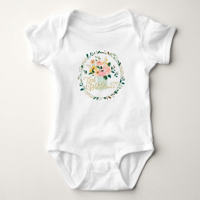 Kleine Wildblume Baby Bodysuit Baby Strampler (Vorderseite)