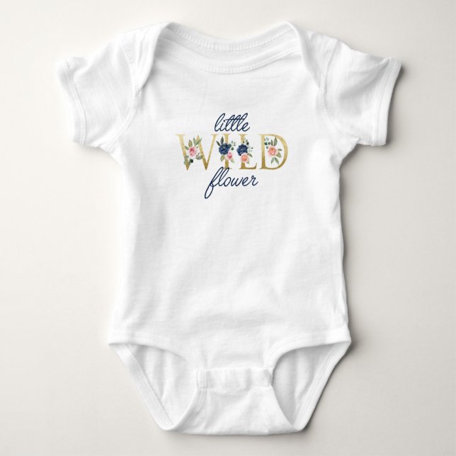 Kleine Wildblume Baby Strampler (Vorderseite)