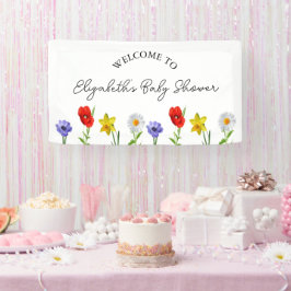 Kleine Wildblume Babydusche Banner