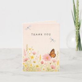 Kleine Wildblume Babydusche Danke Karte