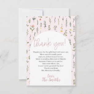 Kleine Wildblume Babydusche Danke Karten