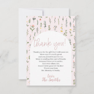 Kleine Wildblume Babydusche Danke Karten