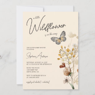 Kleine Wildblume Babydusche Einladung