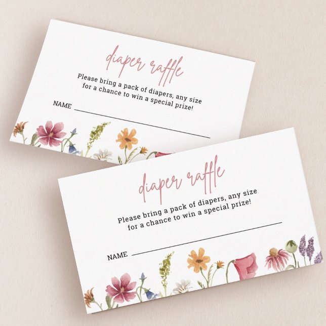 Kleine Wildblume Babydusche Windelwaschmaschine Ti Begleitkarte (Von Creator hochgeladen)