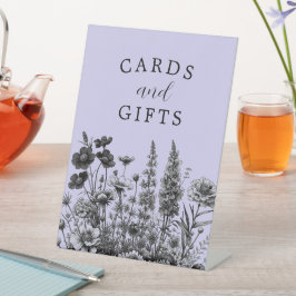 Kleine Wildblume Babyduschkarten und Geschenksack Sockelschild