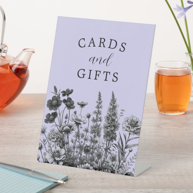 Kleine Wildblume Babyduschkarten und Geschenksack Sockelschild (In Situ)