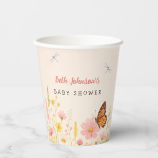 Kleine Wildblume Babyduschpapiertaschen Pappbecher