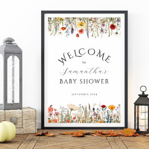 Kleine Wildblume Blume Baby Dusche Empfang Poster