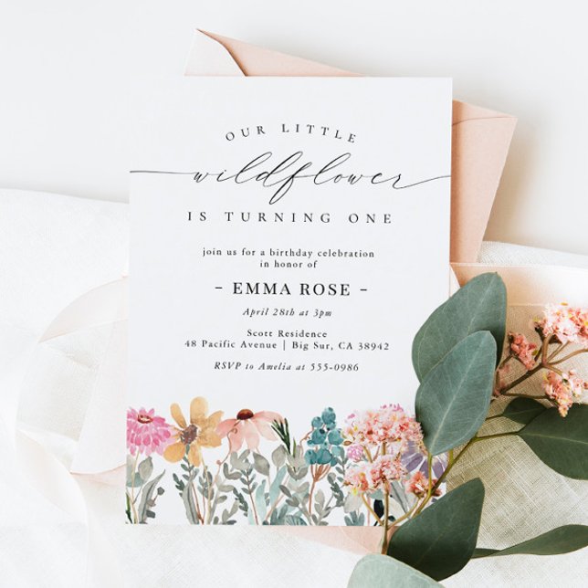 Kleine Wildblume Blume Geburtstag Einladung (Von Creator hochgeladen)