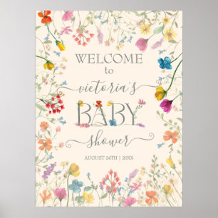 Kleine Wildblume Blumengarten Baby Begrüßungszeich Poster