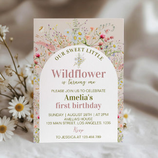Kleine Wildblume Blumengarten Geburtstag Einladung