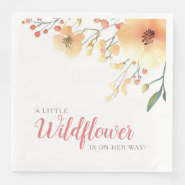 Kleine Wildblume Boho Aquarell Babydusche Serviette