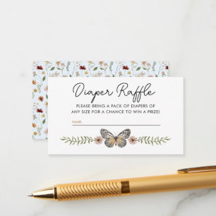 Kleine Wildblume Boho Diaper Raffle Baby Dusche E Begleitkarte