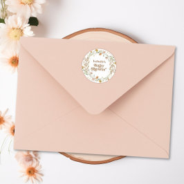 Kleine Wildblume Boho Nature Theme Kinderdusche Runder Aufkleber