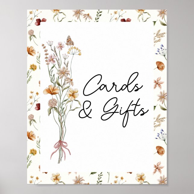 Kleine Wildblume Cream Baby Duschkarten & Geschenk Poster (Vorne)