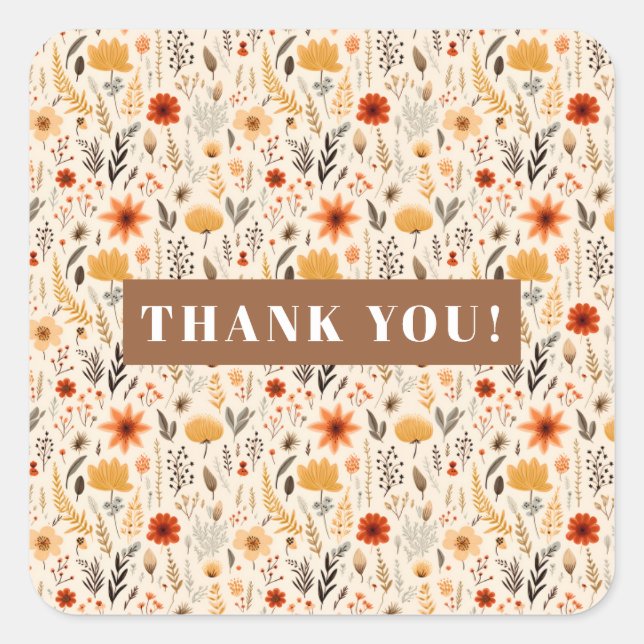 Kleine Wildblume, die einen Geburtstag dreht Quadratischer Aufkleber (Vorderseite)