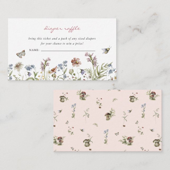 Kleine Wildblume | Einschließung des Windelwindels Begleitkarte (Vorne/Hinten)