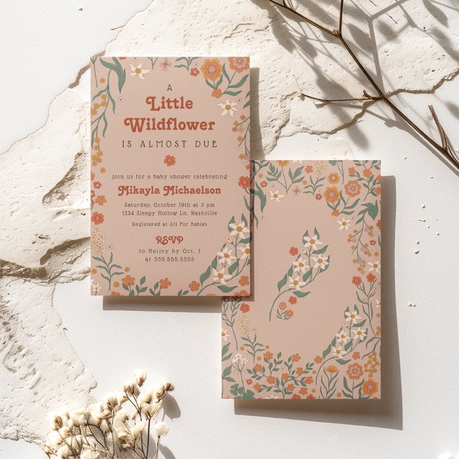 Kleine Wildblume Fall Rustic Boho Babydusche Einladung (Von Creator hochgeladen)