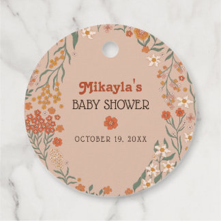 Kleine Wildblume Fall Rustic Boho Babydusche Geschenkanhänger