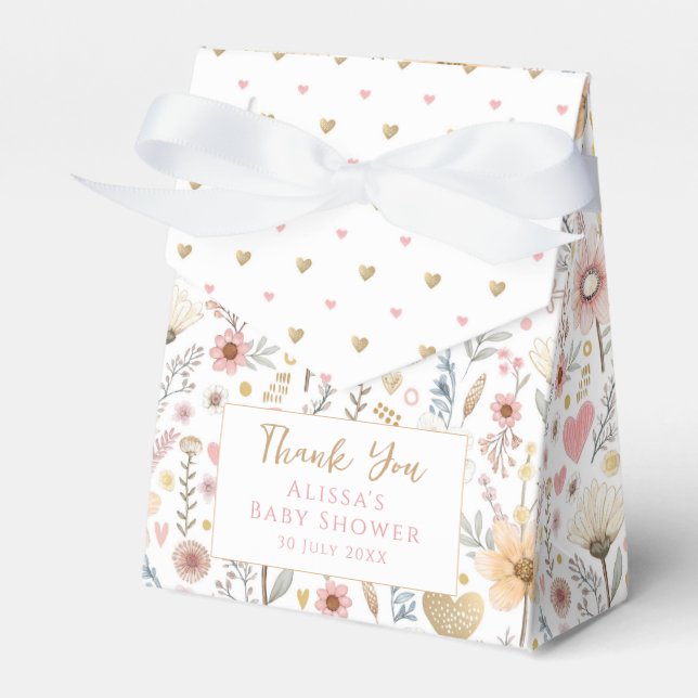 Kleine Wildblume Floral Baby Duschbox Geschenkschachtel (Vorderseite)