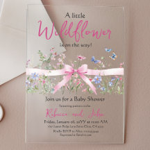 Kleine Wildblume Floral Girl Pink Bow Babydusche