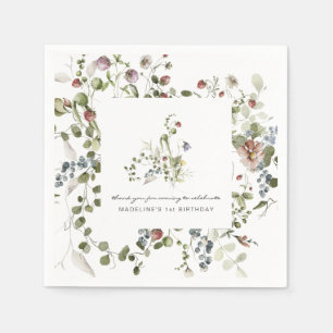 Kleine Wildblume Florale Geburtstags-Partyservie Serviette
