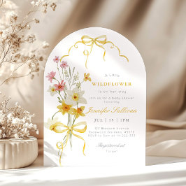 Kleine Wildblume-Gelbe Bow-Babydusche Einladung