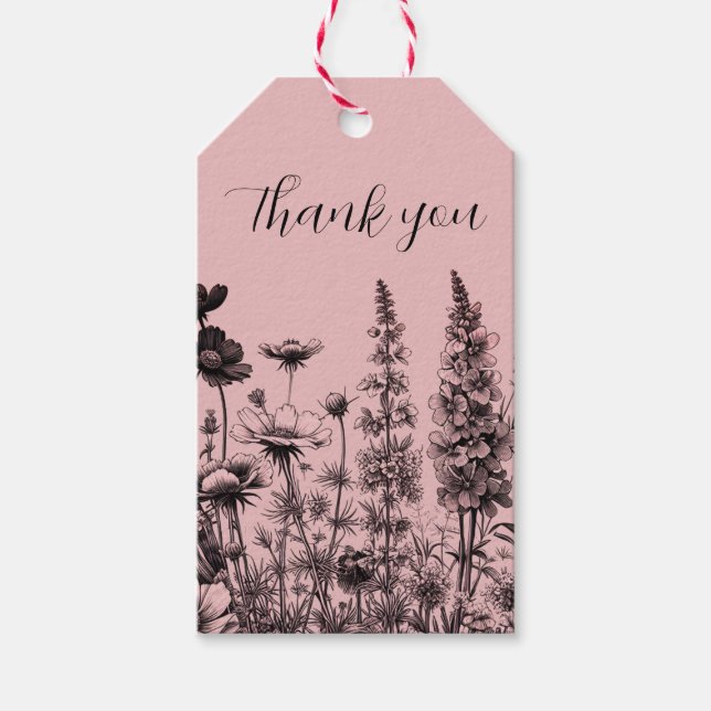 Kleine Wildblume-Geschenkmarke Geschenkanhänger (Vorderseite)