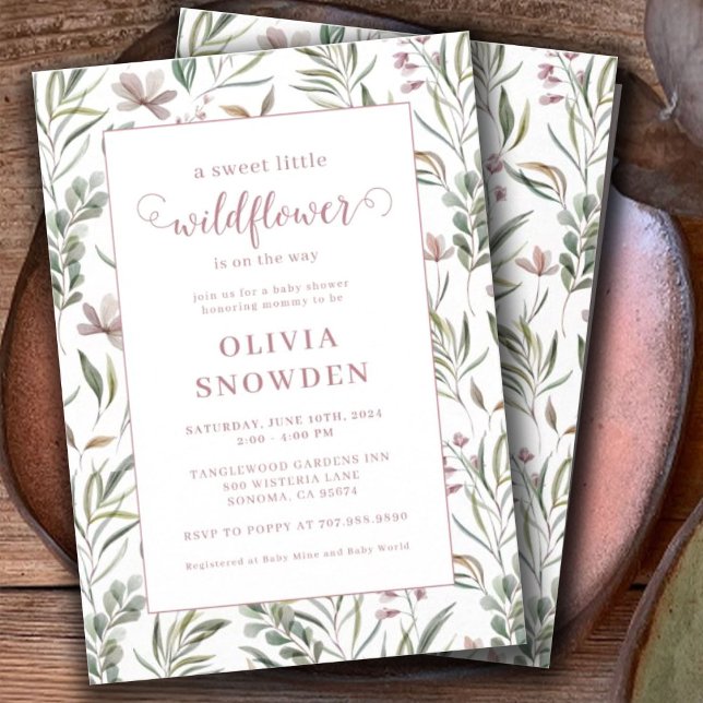 Kleine Wildblume Girl Babydusche Einladung (Von Creator hochgeladen)