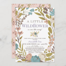 Kleine Wildblume Girl Drive-by Kinderdusche Einladung