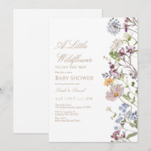 Kleine Wildblume Grenz Kinderdusche Einladung