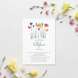Kleine Wildblume Hübsch Baby Girl Babydusche Einladung
