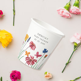 Kleine Wildblume Hübsch Baby Girl Babydusche Pappbecher