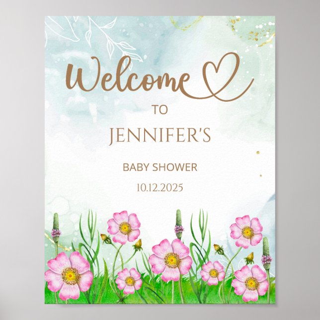 Kleine Wildblume ist auf dem Weg Begrüßungspakete Poster (Vorne)