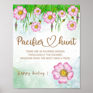 Kleine Wildblume ist auf dem Weg zur Babydusche Poster