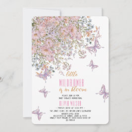 Kleine Wildblume ist in Blütendusche Einladung