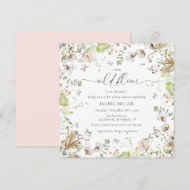 Kleine Wildblume-Kalligrafie-Kinderdusche Einladung