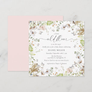 Kleine Wildblume-Kalligrafie-Kinderdusche Einladung