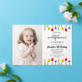 Kleine Wildblume Kinder Mädchen Geburtstag Einladung