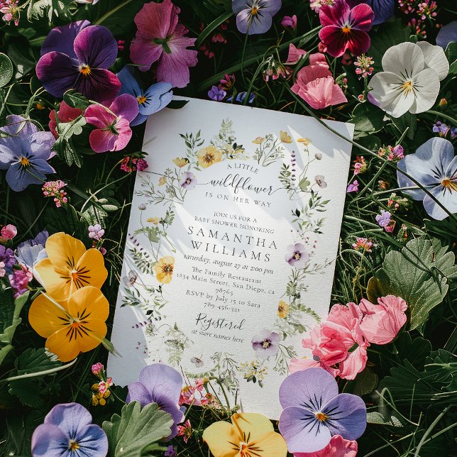 Kleine Wildblume Lila Floral Baby Girl Dusche Einladung (Von Creator hochgeladen)