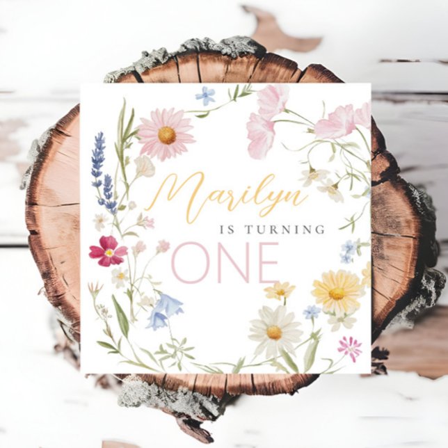 Kleine Wildblume Mädchen einen Geburtstag Serviette (Von Creator hochgeladen)