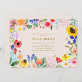 Kleine Wildblume Mama auf Bee Baby Dusche Einladung