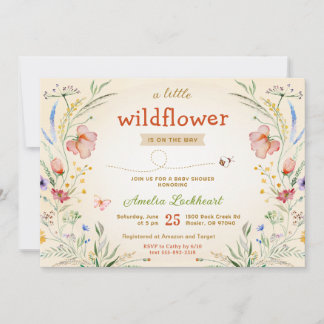 Kleine Wildblume neutrale Babydusche Sprinkle Einladung