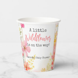 Kleine Wildblume Peach Blume Floral Baby Dusche Pappbecher
