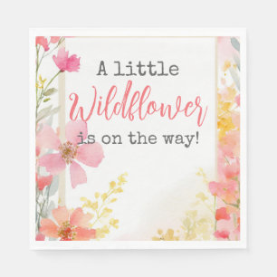 Kleine Wildblume Peach Blume Floral Baby Dusche Serviette